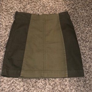 Free People Stretch Jean Skirt, Army Green